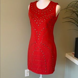 Red dress with studs